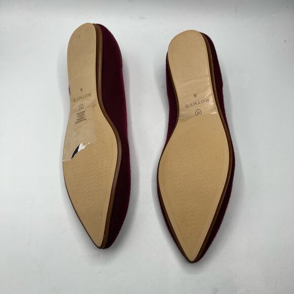 Rothys Retired Currant Merino Point Flats Multicolor Size 9 - Picture 5 of 7